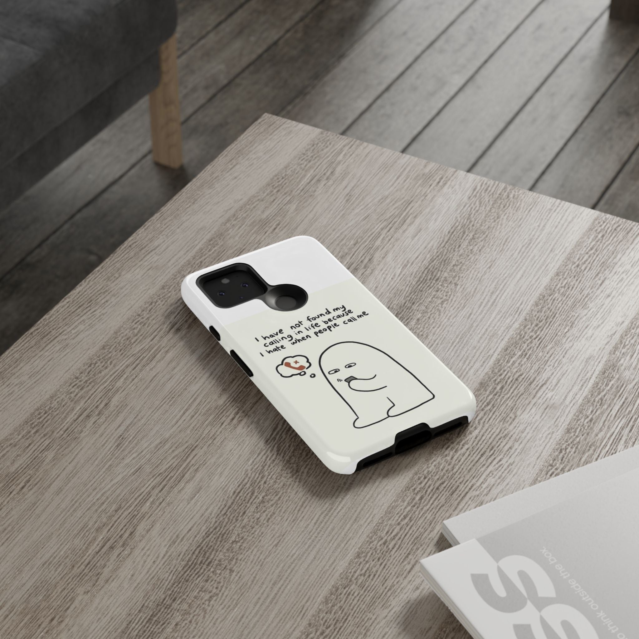 Funny Phone Case - "I Have Not Found My Calling in Life Because I Hate When People Call Me" Cartoon Ghost